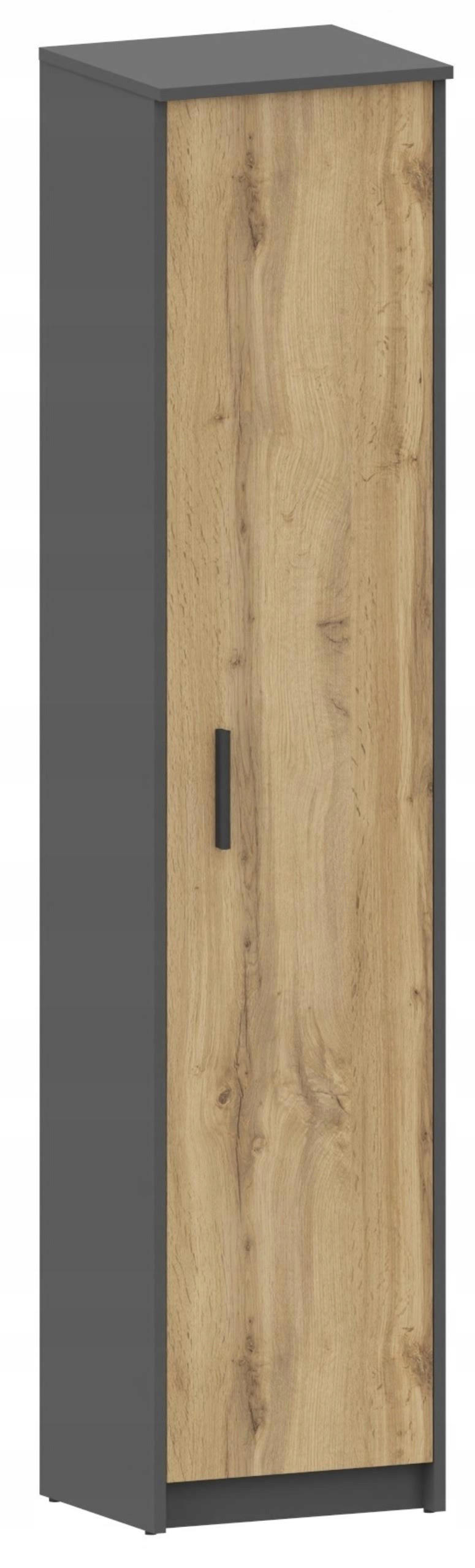 HOCHREGAL BODO R40Z Anthrazit-Wotan Eiche 40/35/182 cm - Anthrazit/Eiche Wotan, Holzwerkstoff (40/182/35cm) - Matkam Möbel
