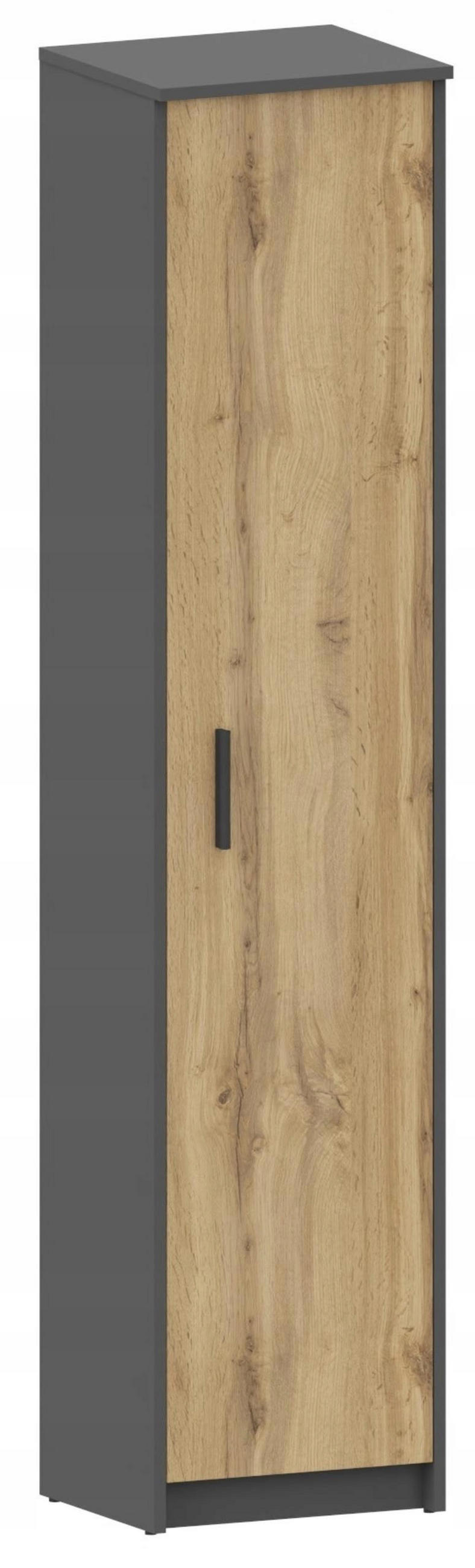 HOCHREGAL BODO R40Z Anthrazit-Wotan Eiche 40/35/182 cm - Anthrazit/Eiche Wotan, Holzwerkstoff (40/182/35cm) - Matkam Möbel