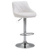 BARHOCKER Falon Kunstleder Weiß Silber - Weiß, Leder (46/83/49cm) - DELUKE
