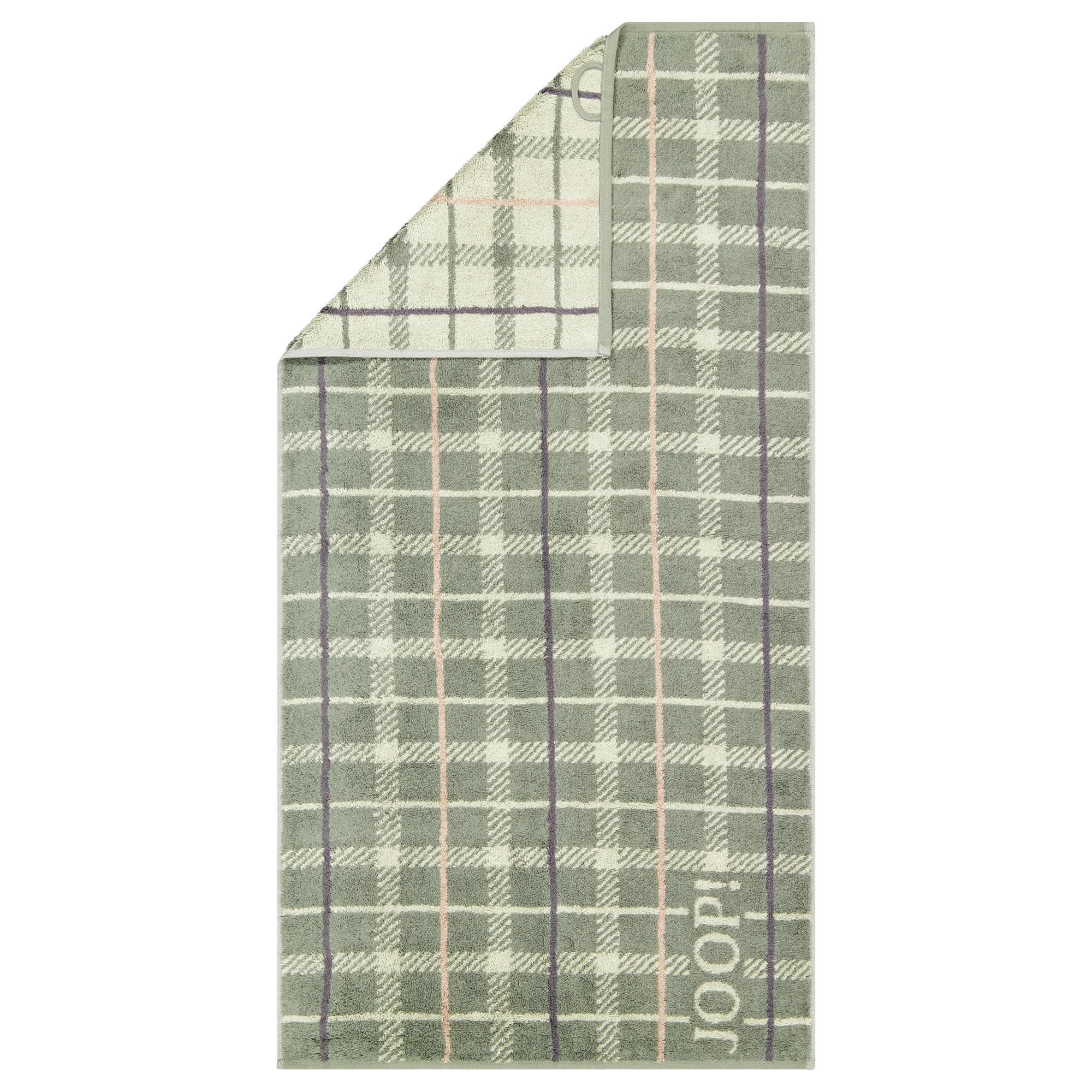 HANDTUCH CONTOUR CHECKED 1715 OLIV - 47 - Grün, Textil (50/100cm) - Joop!