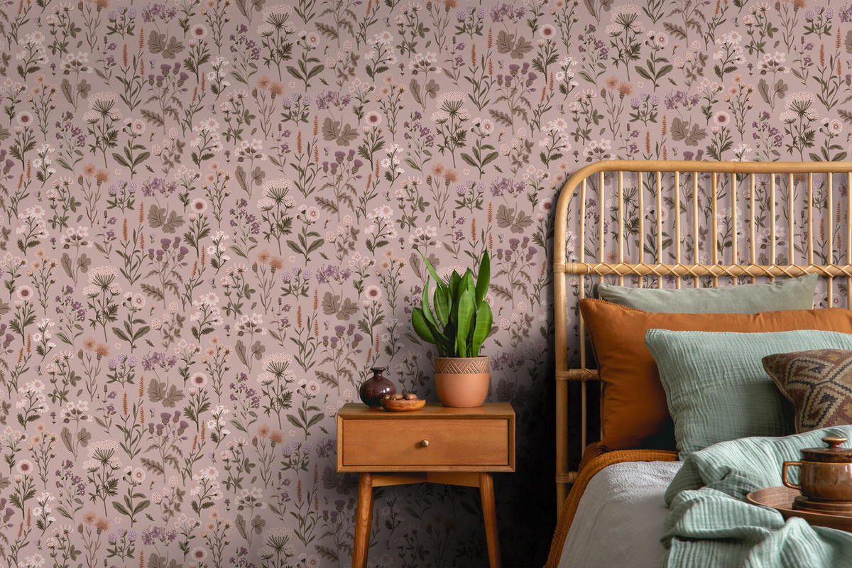 TAPETE Feldblumen 50 x 900 cm - Pink, Papier (50/900cm) - Sanders & Sanders