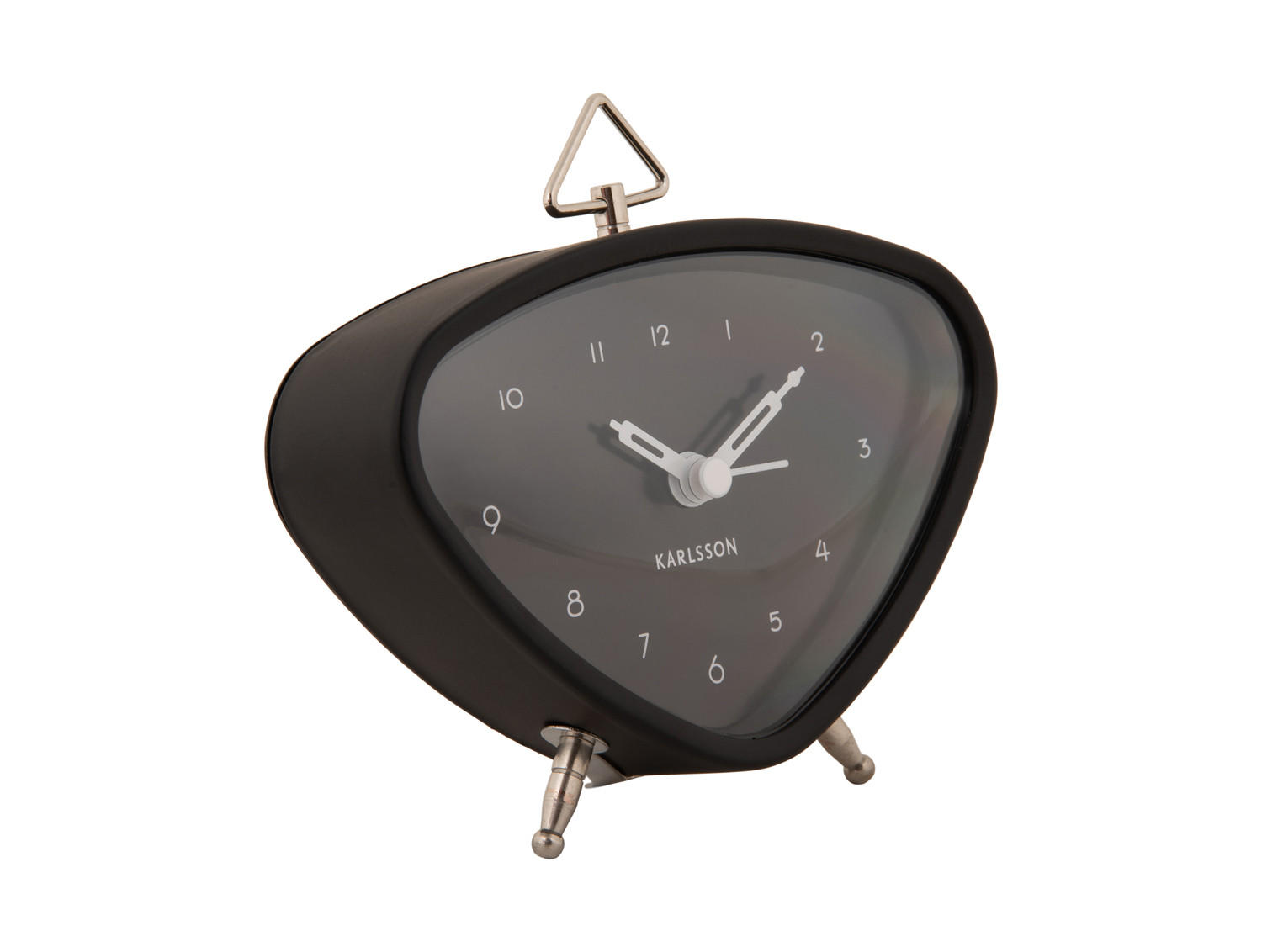 WECKER Triangle 11.4/11.4/9.3 cm - Schwarz, Metall (11.4/9.3/11.4cm) - Karlsson