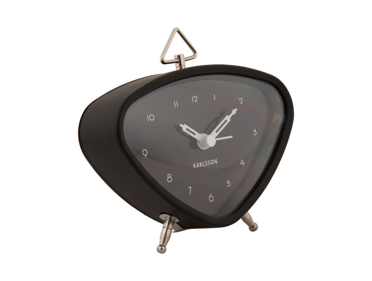 WECKER Triangle 11.4/11.4/9.3 cm - Schwarz, Metall (11.4/9.3/11.4cm) - Karlsson