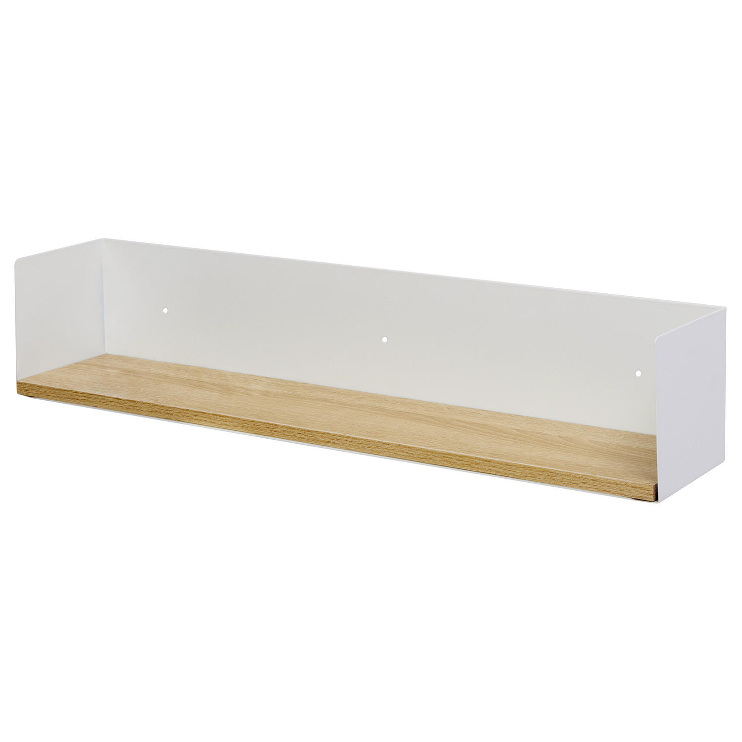 WANDBOARD - Echtholzfurnier - Tanne / Eisen - Weiß, Holzwerkstoff/Metall (60/12/12cm) - home24