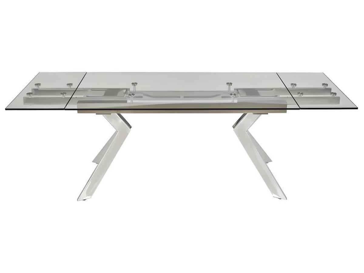 ESSTISCH ausziehbar - 6 bis 8 Personen - Sicherheitsglas & Metall - VELIKA - Transparent, Glas (240/90/76cm) - Vente-Unique