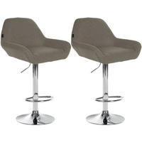 BARHOCKER 2er Set Stoff taupe - Taupe/Chromfarben, Textil/Metall (51/89/52cm) - CLP
