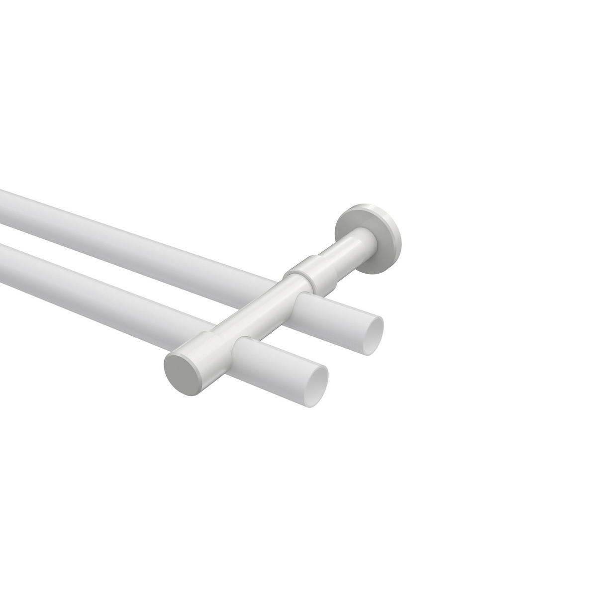 TRÄGER FÜR GARDINENSTANGEN 20 mm Ø, Prestige 2-läufig, Weiß - Weiß, Metall (16.2/4/4cm) - INTERDECO
