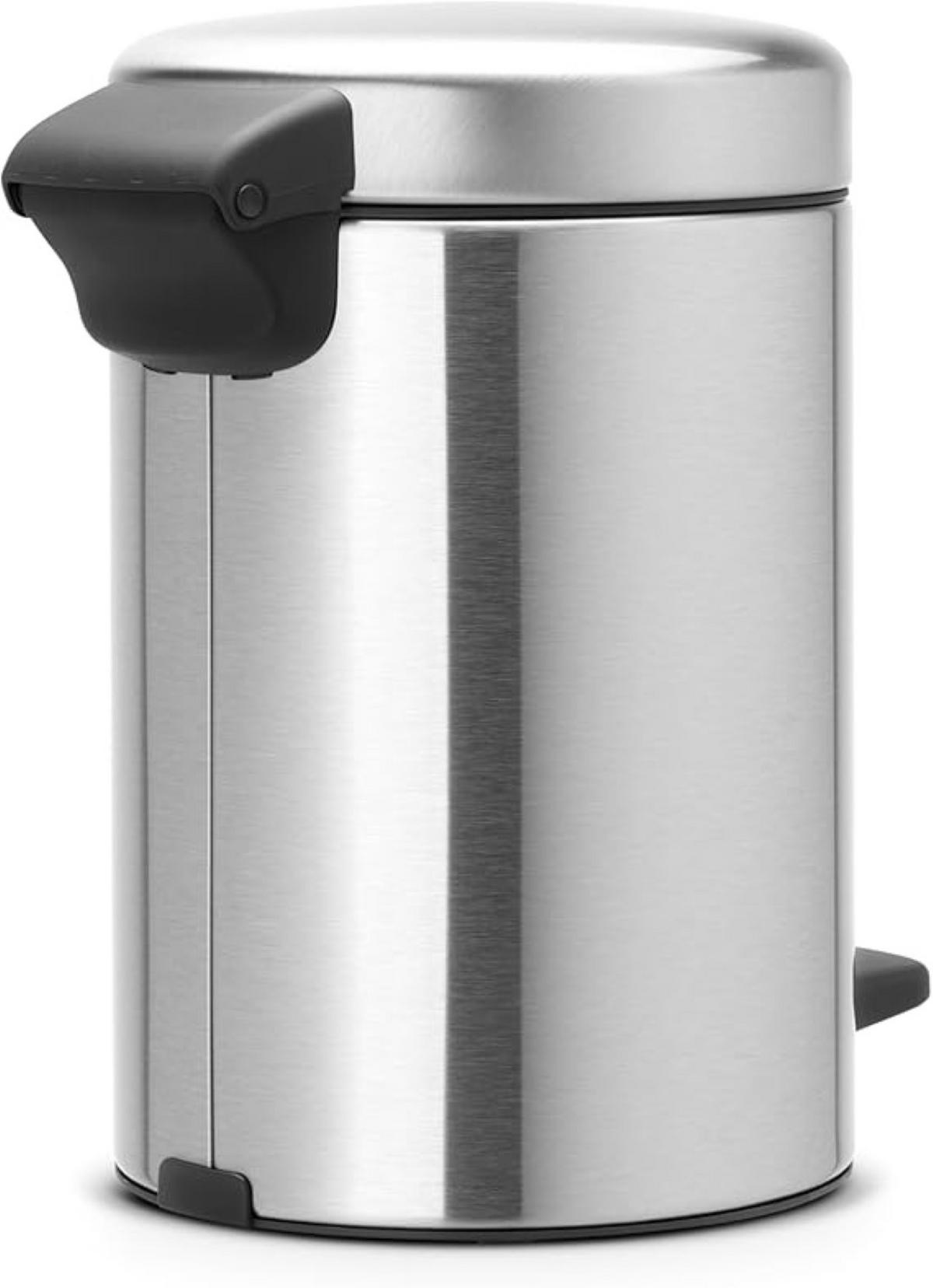 MÜLLEIMER klassisch Mit Soft Verschluss 3 Liter 26,4 x 16,8 x 23,5 cm Metall Edelstahl Matt - Grau, Metall (16.8/26.4/23.5cm) - PROREGAL