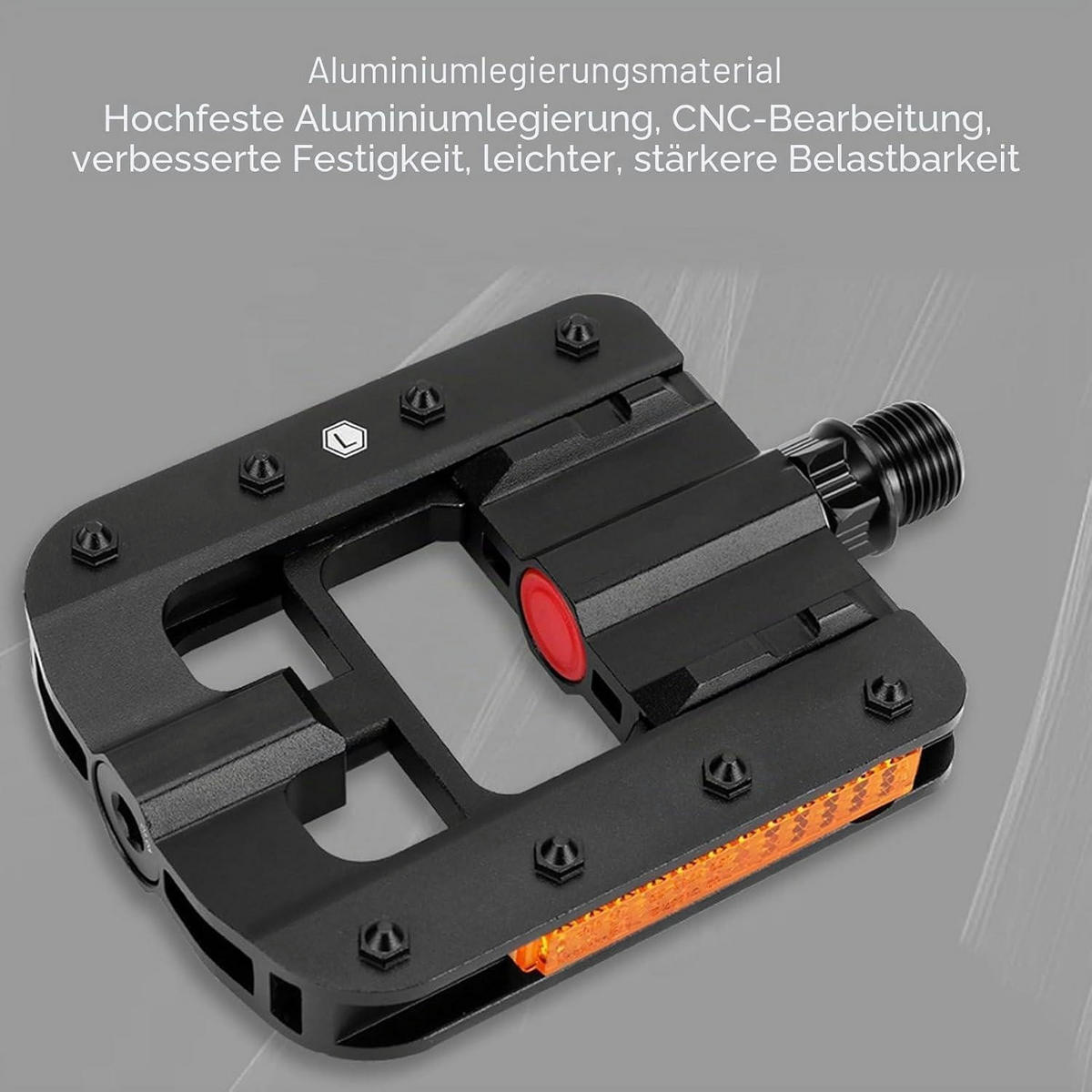 FAHRRADPEDALE Aluminiumlegierung klappbar rutschfest - Schwarz, Metall (9/3/10cm)
