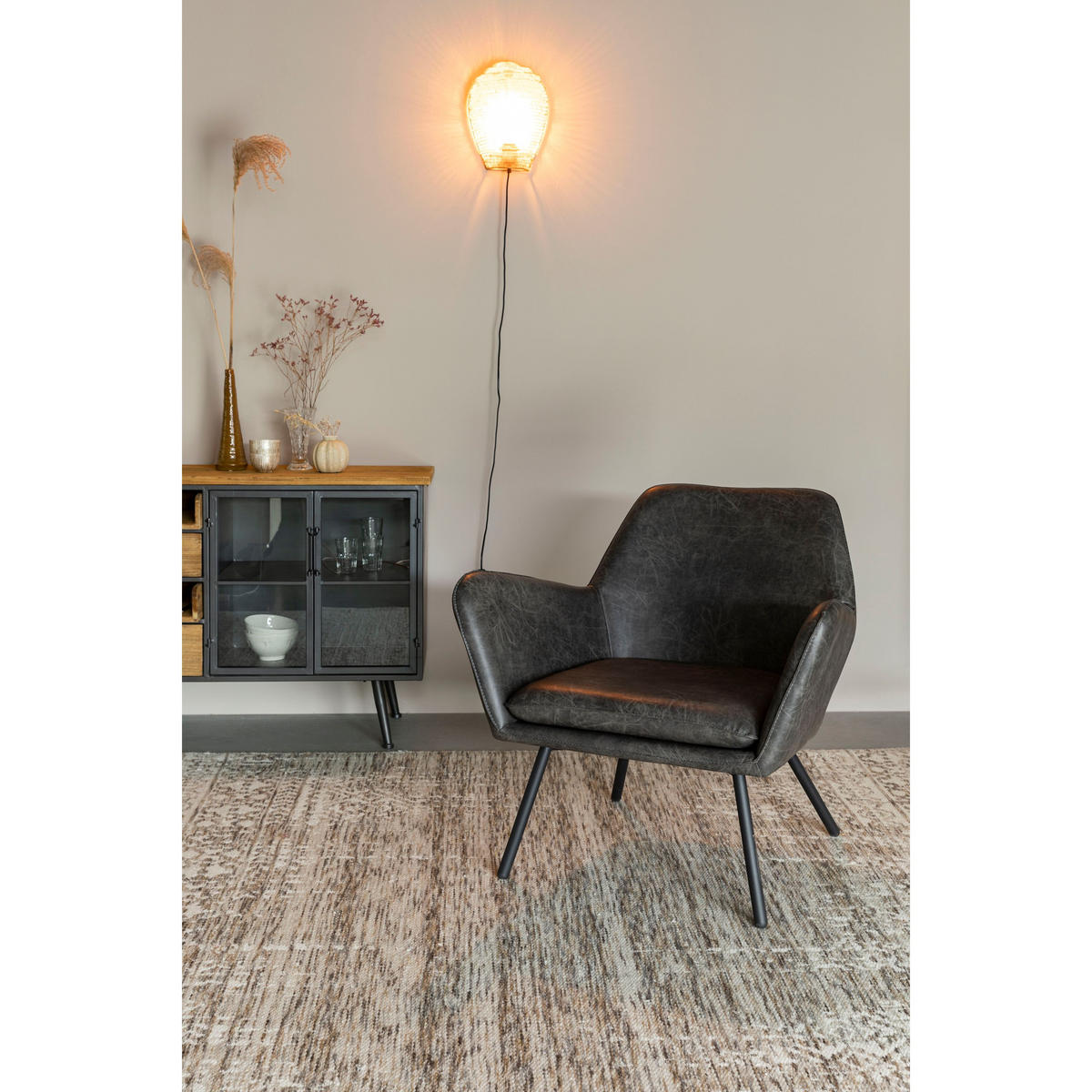 SESSEL Bon Dunkelgrau - Grau, Textil (80/78/76cm) - Housecraft Living