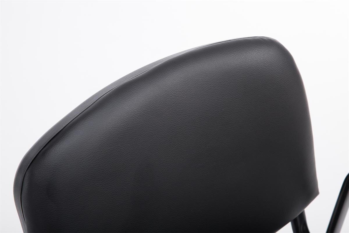 BESUCHERSTUHL Keen PRO, Kunstleder mit Armlehne - Gestell Schwarz / Bezug Schwarz - Schwarz, Textil/Metall (53/79/53cm) - TPFLiving