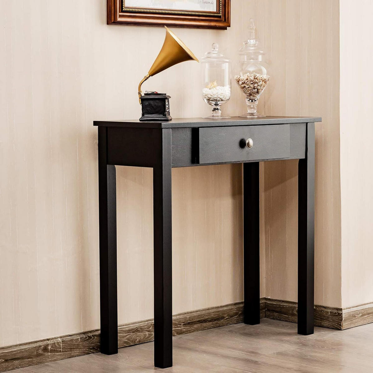 KONSOLENTISCH 71cm Schwarz - Schwarz, Holz (71/30/71cm) - COSTWAY