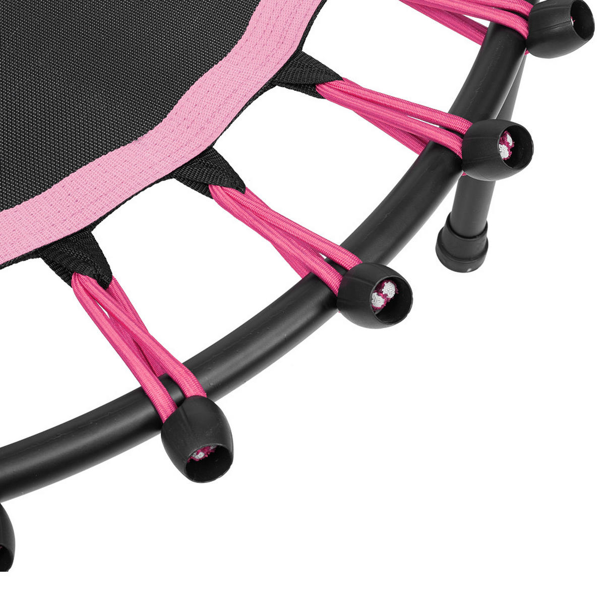 40-ZOLL-RUNDTRAMPOLIN mit Gummiseilen aus Stahl, Oxford-Gewebe, Gummiseile in Schwarz Rosa Langlebig und sicher Stabil und leise 25 x 101 x 101cm - Pink, Metall (101/101cm) - Livingandhome