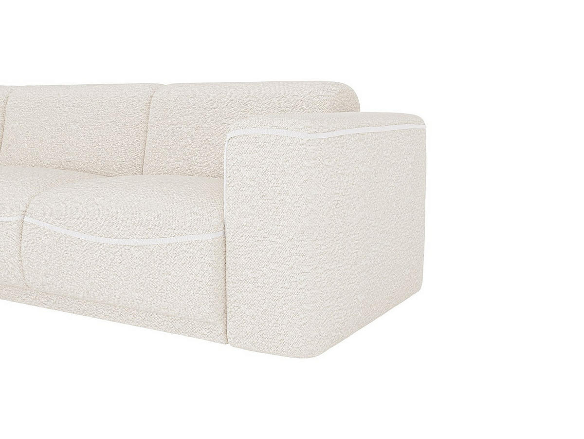 ECKSOFA - Ecke links - Bouclé-Stoff - Elfenbeinfarben - BLIMORO - Weiß, Textil (290/160cm) - Vente-Unique