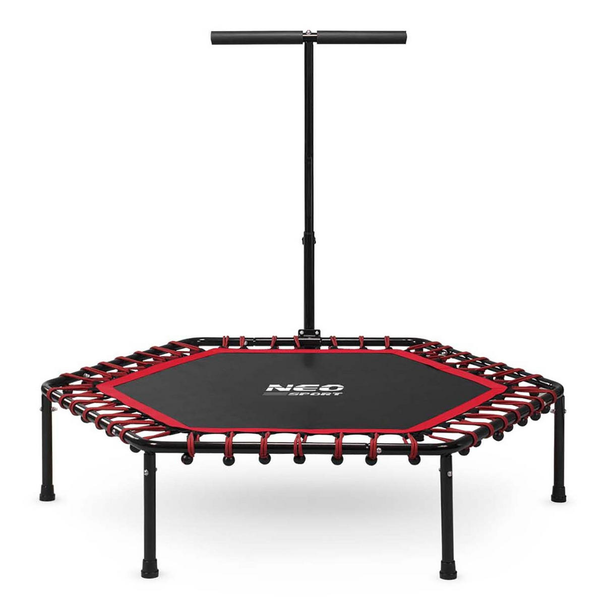 FITNESS-TRAMPOLIN mit Haltegriff 127 cm – sechseckig, rot - Rot, Metall (127/127cm)