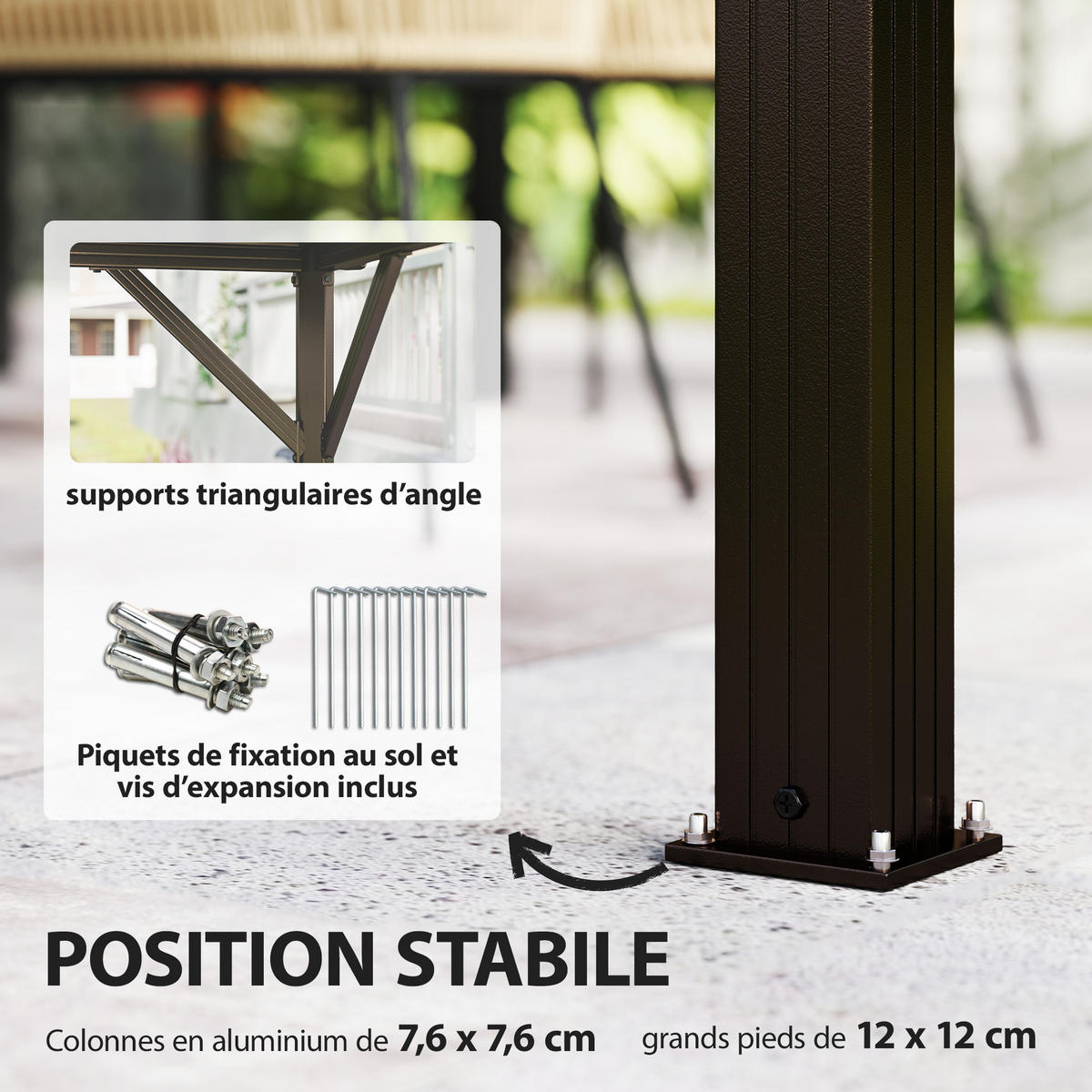 PAVILLON DE-12761 300/300 cm Doppeldach aus Stahl mit Moskitonetz Dunkelgrau - Dunkelgrau, Metall (301/293/301cm) - ComfortXL