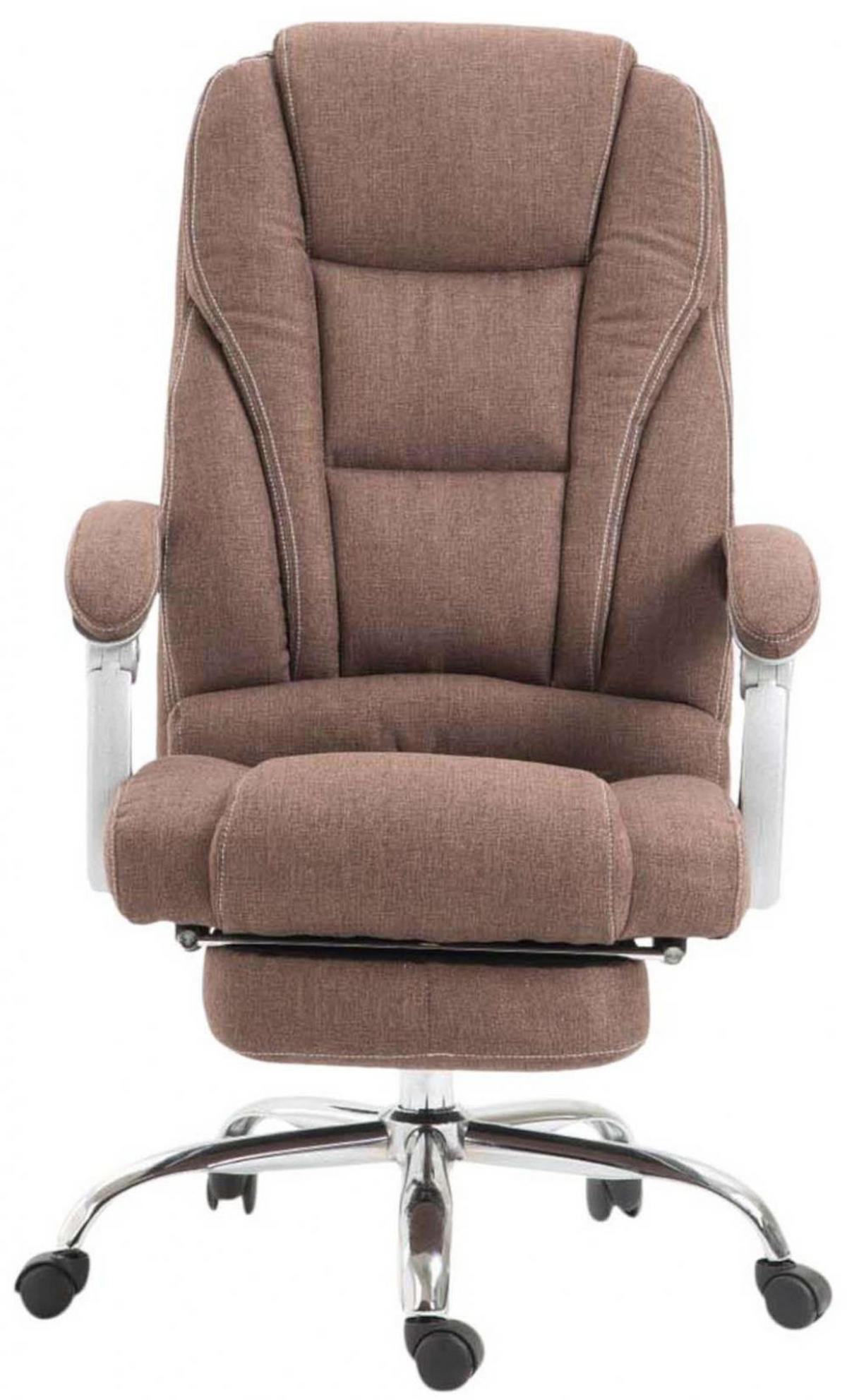 CHEFSESSEL Stoff braun - Chromfarben/Braun, Textil/Metall (68/118/64cm) - CLP