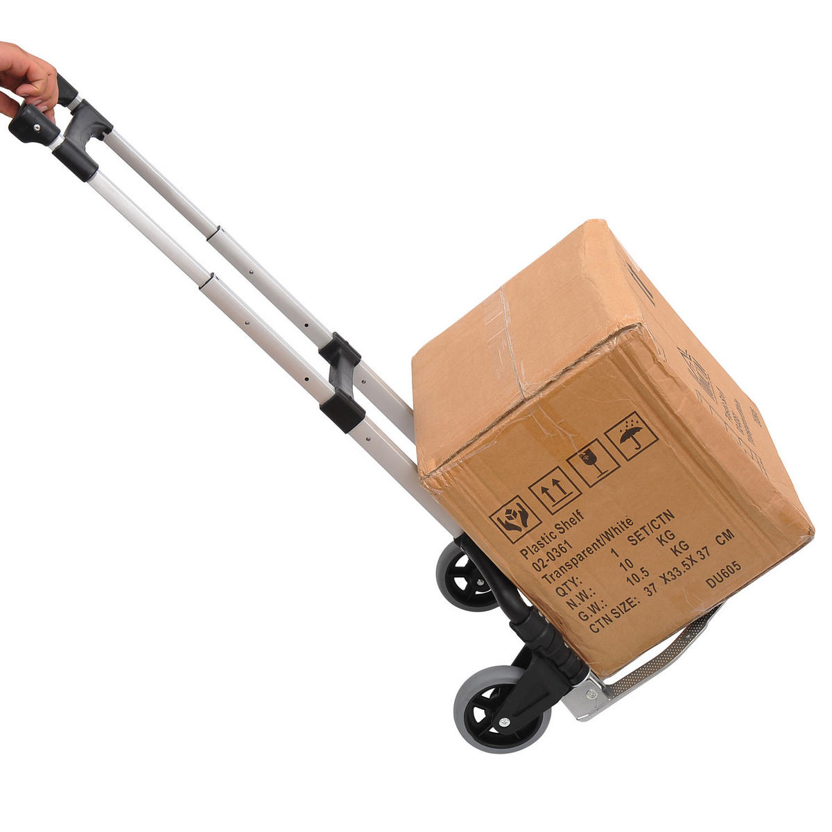 SACKKARREN DE-18133 klappbar, teleskopierbar, Aluminium Schwarz-Silber - Grau, Metall (41/38.5/100cm) - ComfortXL