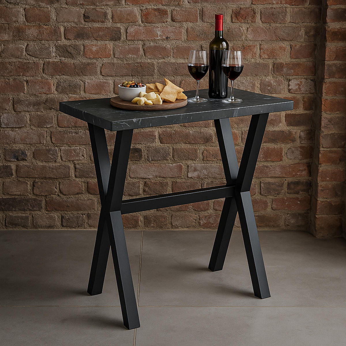 BARTISCH ARNE 120/60/105 cm - Anthrazit/Schwarz, Holzwerkstoff/Metall (60/120/105cm) - DUBI Möbel