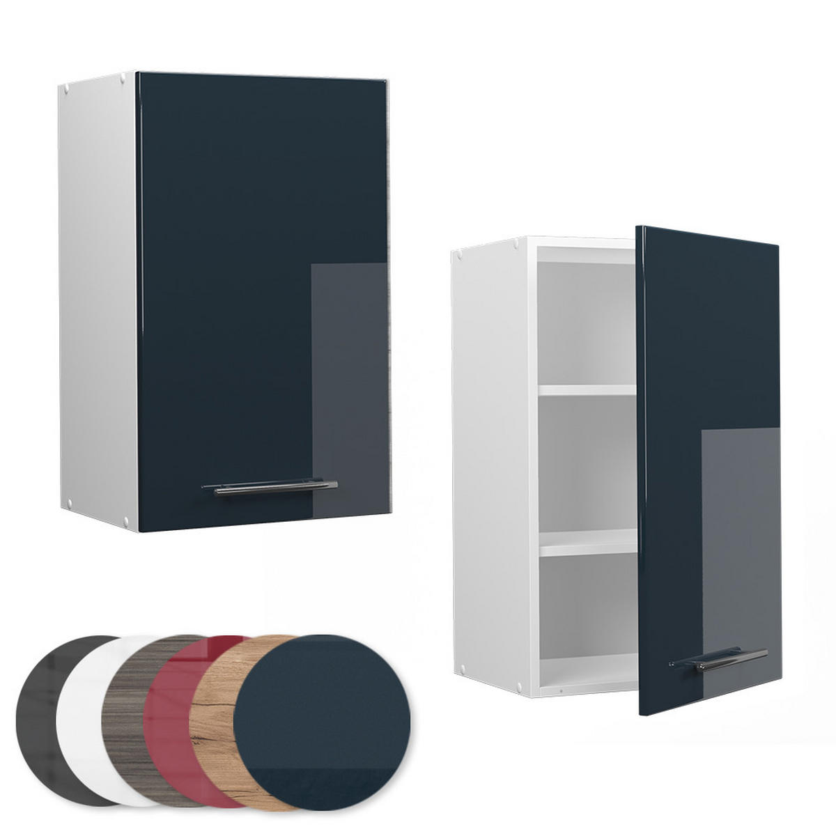 HÄNGESCHRANK Fame-Line Dunkelblau Hochglanz 45 cm - Weiß/Dunkelblau, Holzwerkstoff (45/72/34.1cm) - Vicco