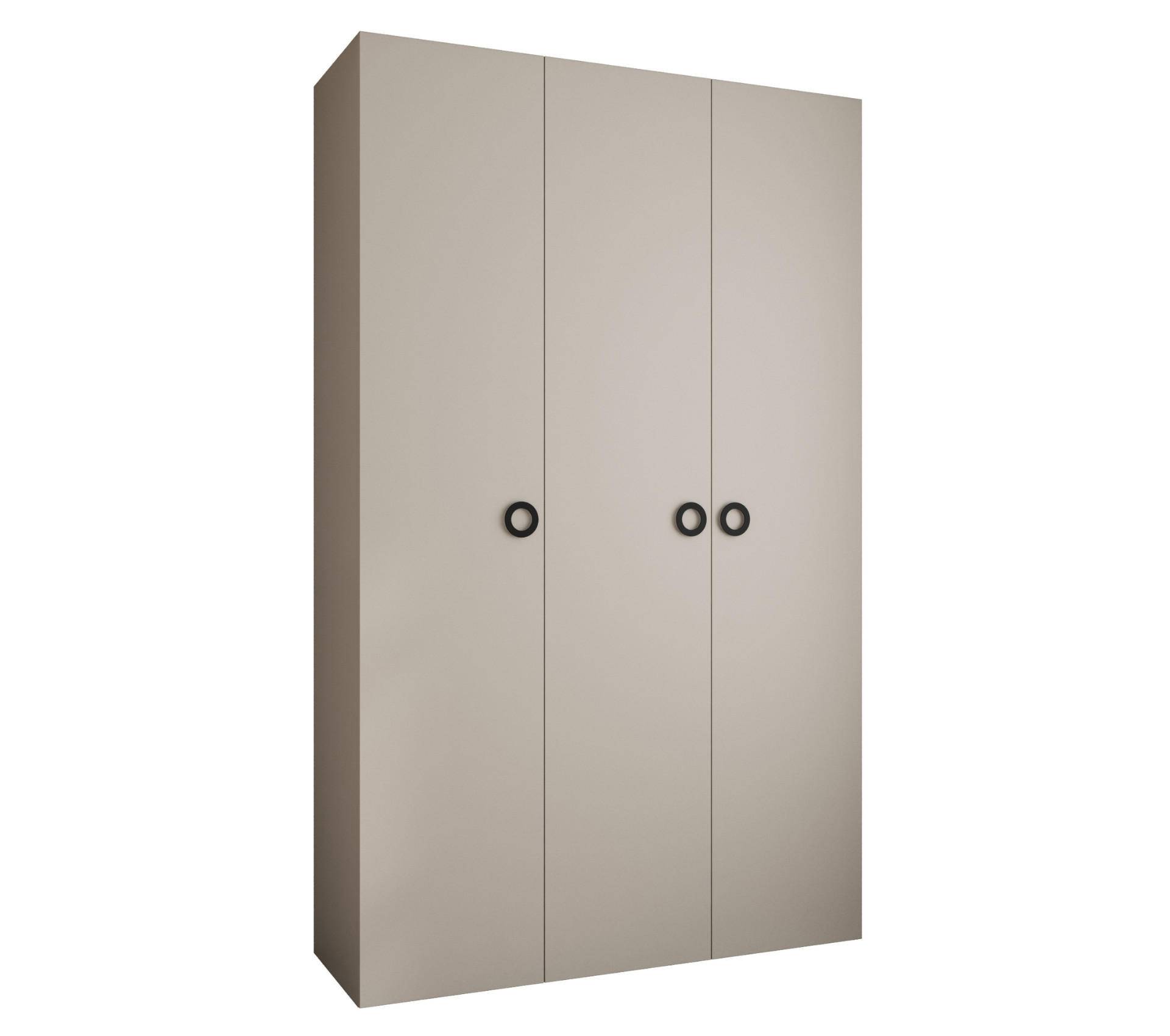 DREHTÜRENSCHRANK 245,5/150/50 3-türig - Kaschmir/Schwarz, Holz/Metall (150/245.5/50cm) - Abiks Möbel