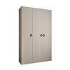 DREHTÜRENSCHRANK 245,5/150/50 3-türig - Kaschmir/Schwarz, Holz/Metall (150/245.5/50cm) - Abiks Möbel
