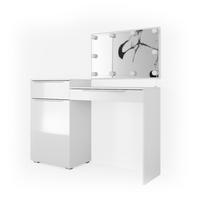 SCHMINKTISCH Lilli Weiß 135 cm mit LED Beleuchtung - Weiß, Holzwerkstoff (135/90/39cm) - Vicco