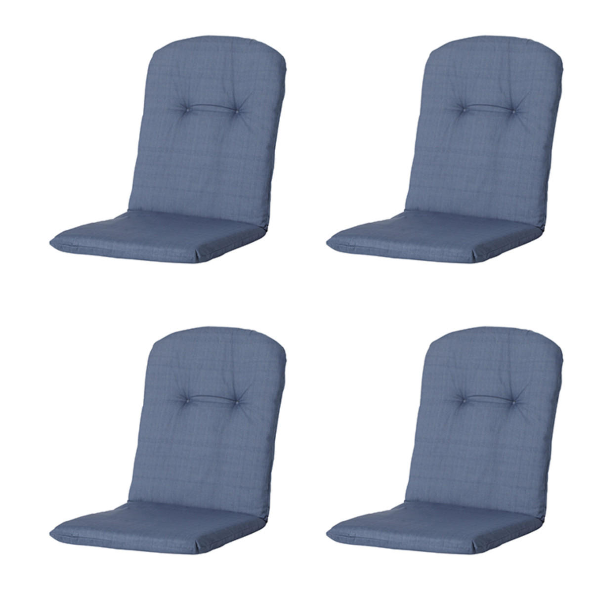 GARTENSTUHLKISSEN Basic 96/45 cm 4er-Set - Blau, Textil (45/5/96cm) - Madison