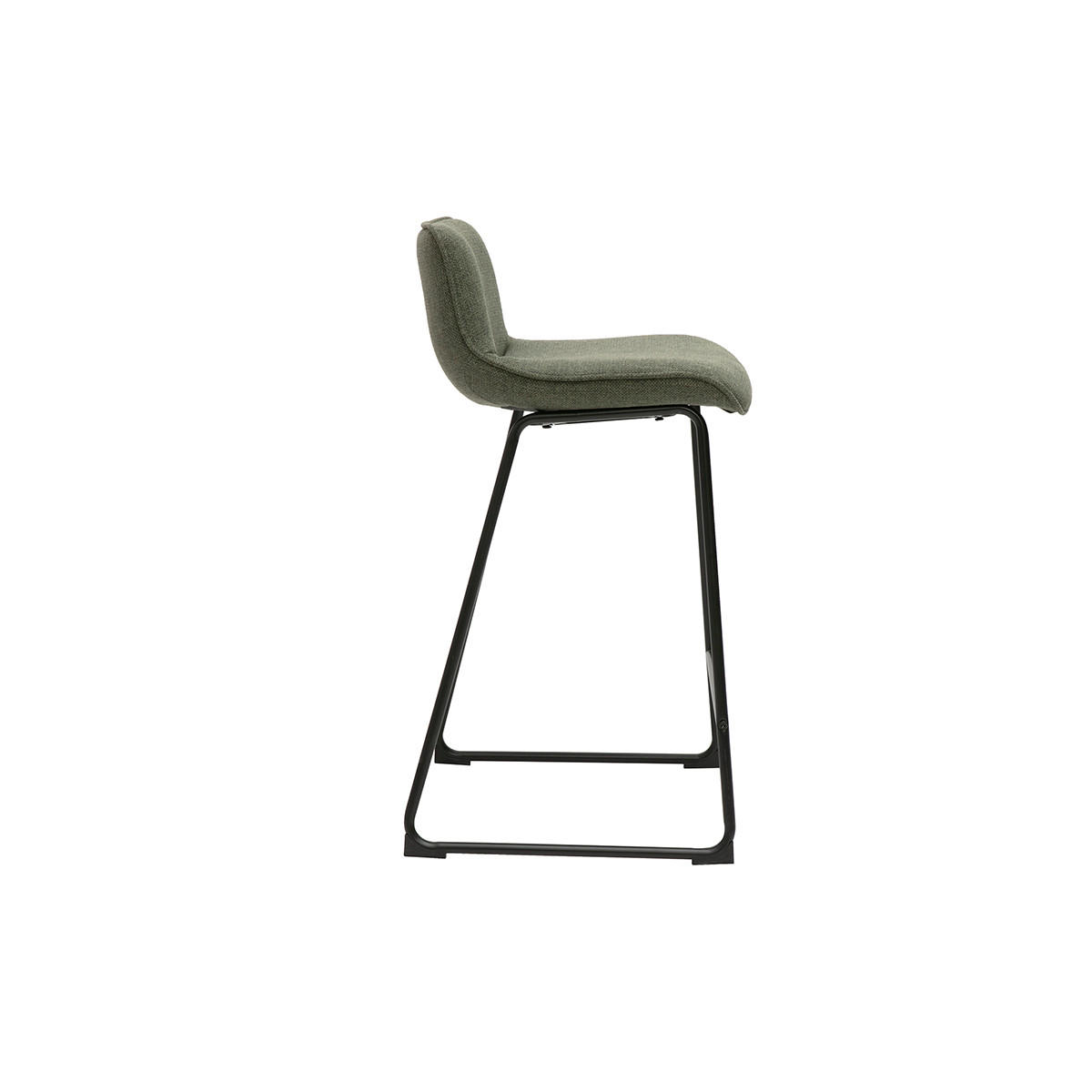 BARHOCKER Khakifarbener Stoff Metall H65 cm 2er-Set BOOST - Grün, Textil (45/82.5/49.5cm) - Miliboo