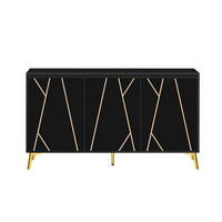 SIDEBOARD Schwarz Gold - Schwarz, Holzwerkstoff (140/80/40cm) - Urban Meuble