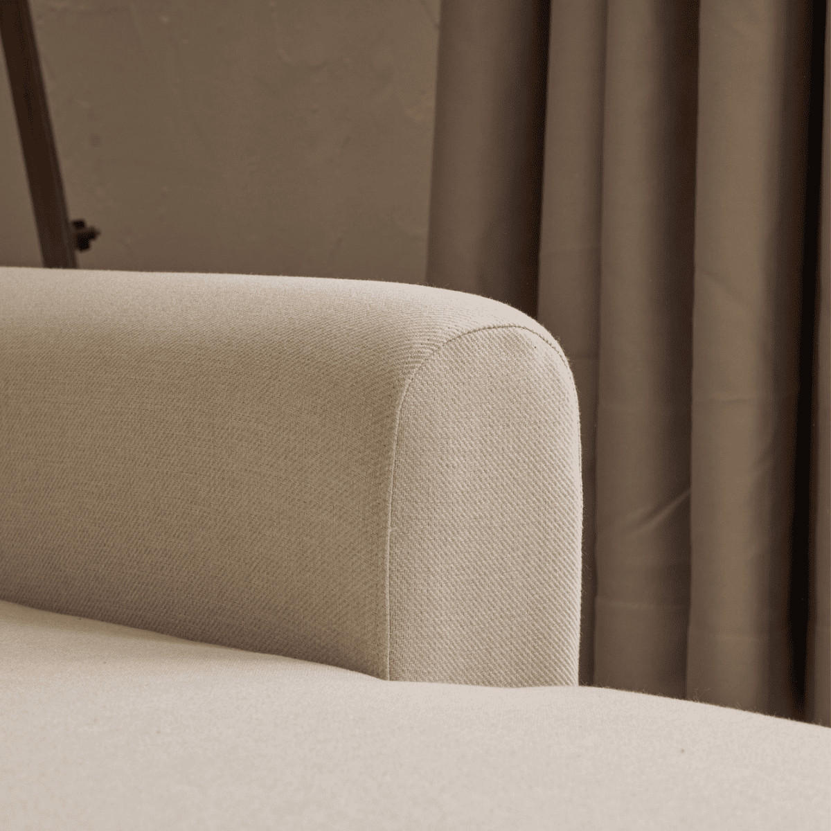 ECKSOFA mit Schlaffunktion und rechtsseitiger Récamiere aus Stoff - mane 246/160/85 cm - Creme, Holz (160/246cm) - Calicosy