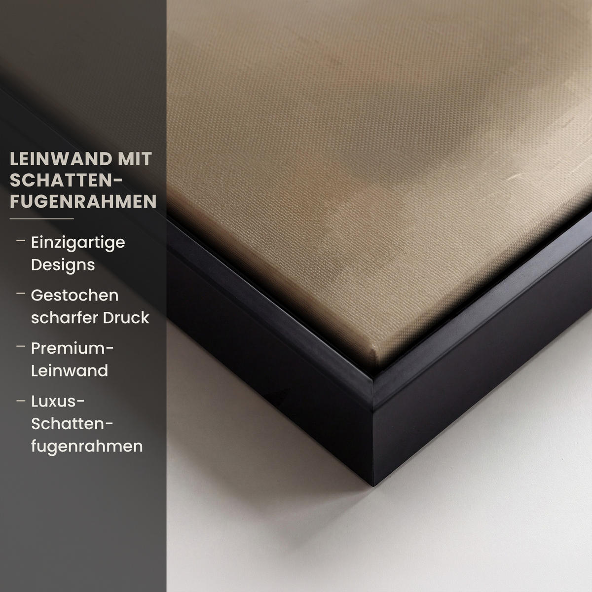 LEINWAND Bilder mit Rahmen - Weihnachten - Weihnachtsbaum - Schnee - Kunst - 100x70 - Champagner, Textil (100/70cm) - MuchoWow