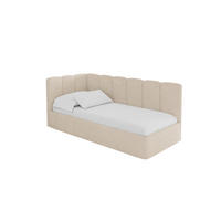 EINZELLBETT Jugendbett mit Bettkasten und Matratze H3/H4, Rechts - DEXY 80x200 Beige - Kaschmir, Holzwerkstoff/Textil (80/200cm) - ALTDECOR
