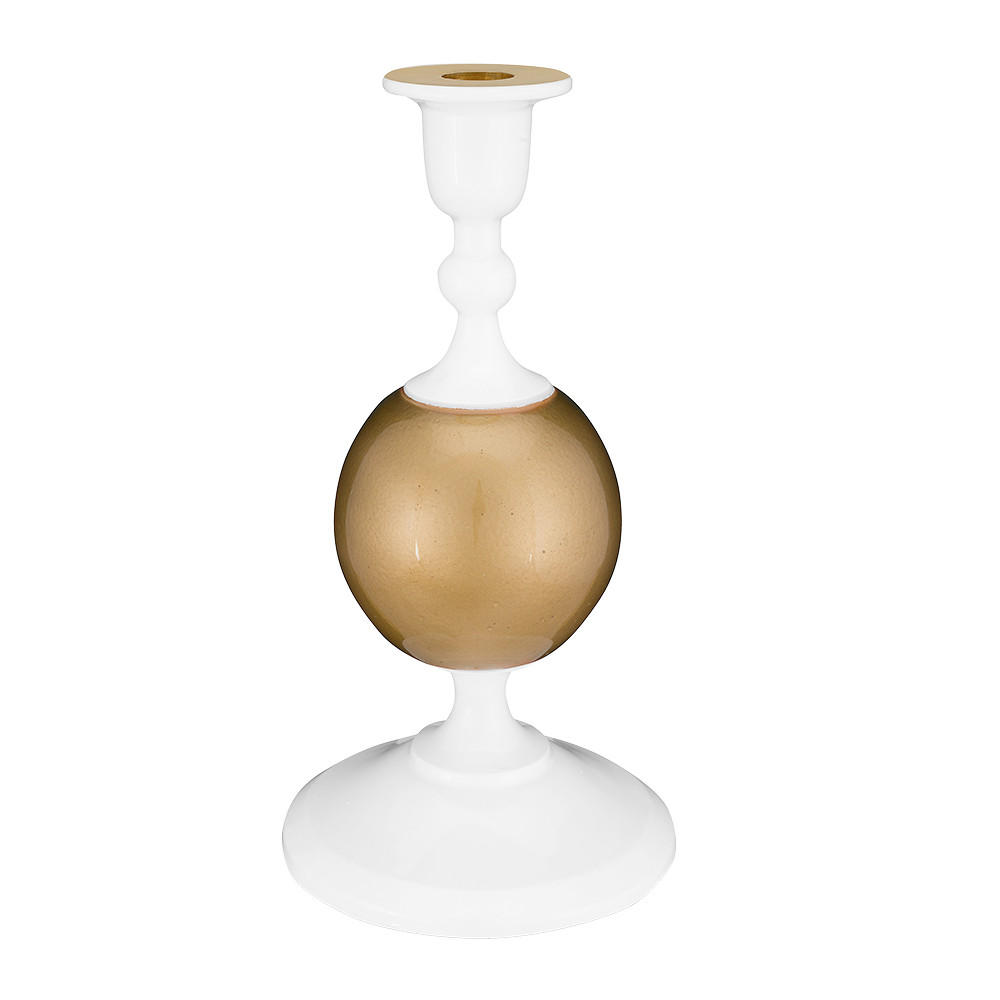 KERZENHALTER Metal sphere small white-gold 24 cm - Goldfarben/Weiß, Metall (12/24/12cm) - Pip Studio