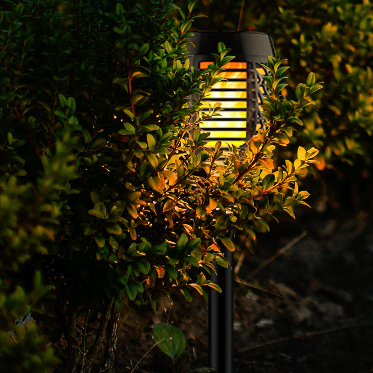 LED SOLARLEUCHTE Fackel Schwarz Kunststoff - Schwarz, Kunststoff (12/12/72.5cm)