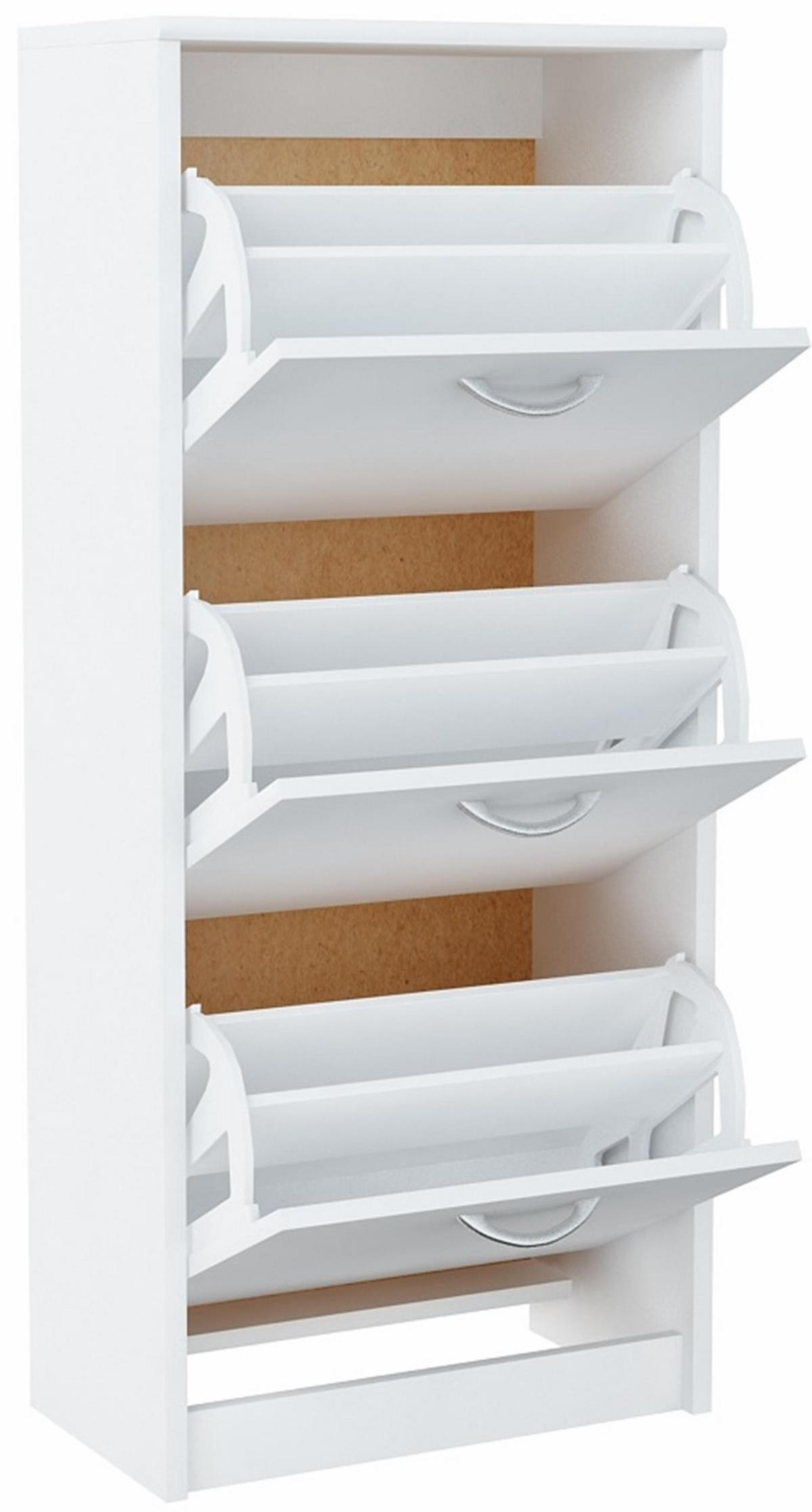 SCHUHSCHRANK 3S Weiß 50/28/116 cm - Weiß, Holzwerkstoff (50/116/28cm) - Matkam Möbel