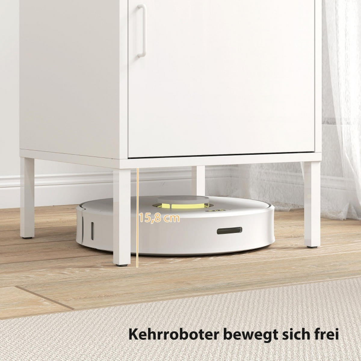 NACHTTISCH 40/40/56 cm Weiß aus Stahl mit verstellbarem Regal - Weiß, Metall (40/56/40cm) - OKWISH