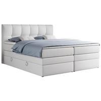 BOXSPRINGBETT ALVIN KING 120/200 Weiß Kunstleder - H3 - Weiß, Holz/Textil (120/200cm) - MKS