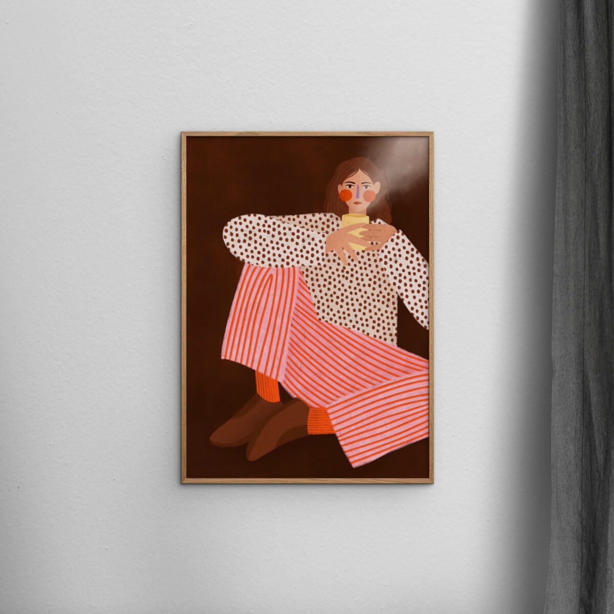 POSTER Bea Muller - Woman With the Cup of Tea - Multicolor, Papier (30/40/0.1cm) - Poster&Frame