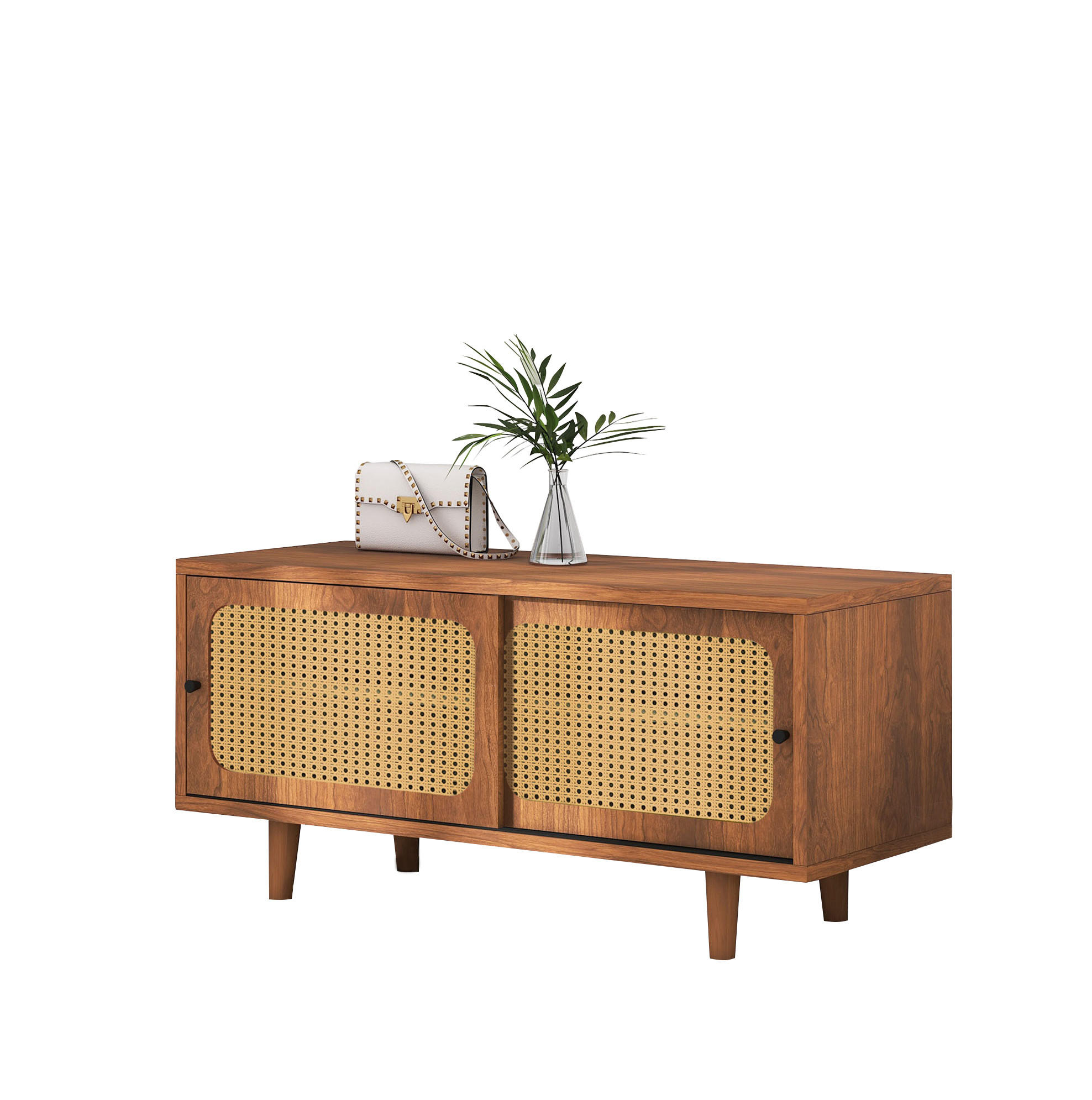 SCHUHSCHRANK 104/40/48 cm in Walnuss mit 2 Türen und verstellbarem Einlegeboden - Walnussfarben, Holzwerkstoff (104/48/40cm) - Flora Grace