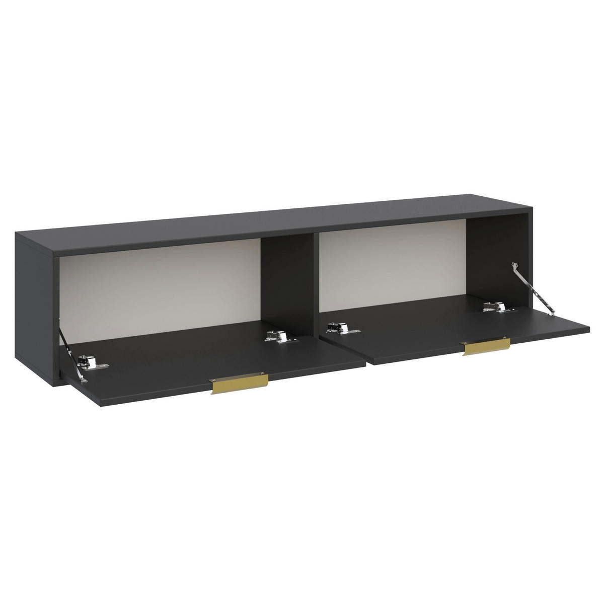 TV-HÄNGEBOARD Vena 2-türig, Schwarz, 140 cm - Goldfarben/Schwarz, Holzwerkstoff/Kunststoff (138.6/30/30cm) - Selsey
