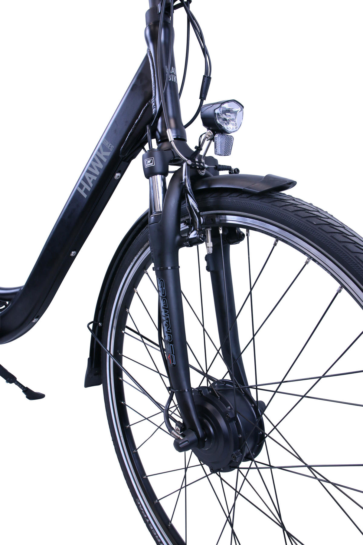 E-CITY Wave E-Bike Schwarz 7 Gang 28 Zoll Gr:46cm - Schwarz, Metall (46cm) - Hawk Bikes