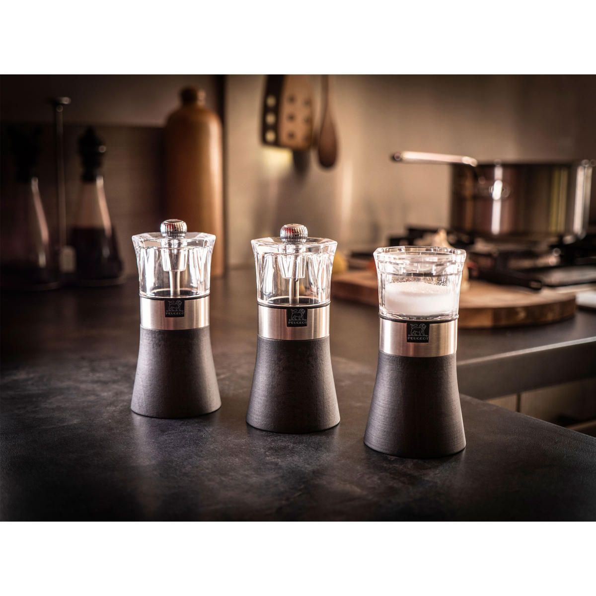 PFEFFERMÜHLE Oslo 12cm Buchenholz Graphit Stahlmahlwerk - Grau, Kunststoff (5.9/12/5.9cm) - PEUGEOT