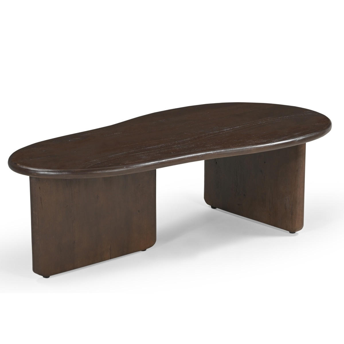 COUCHTISCH mit organische form aus Mangoholz 130cm, dunkelbraun - Braun, Holz (130/65/38cm) - Giga Meubel