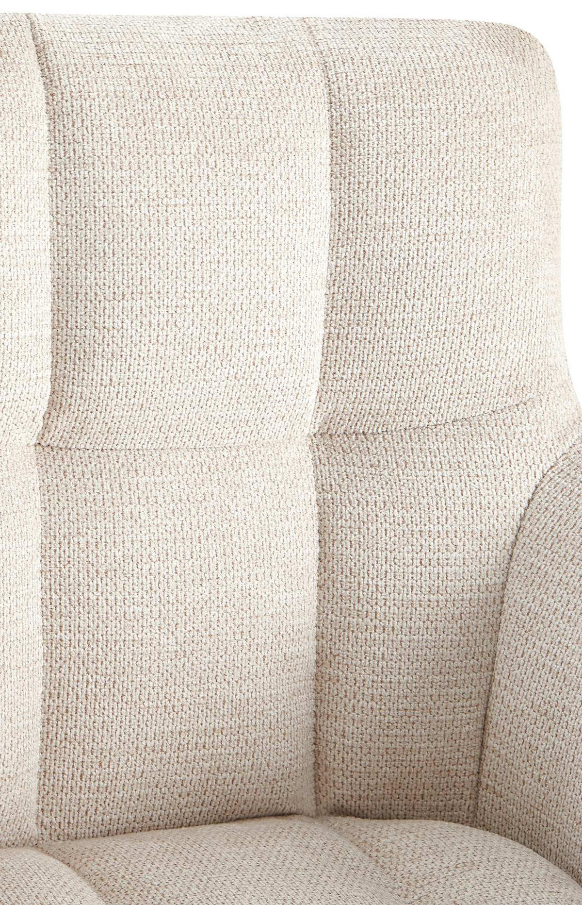 ARMLEHNENSTUHL 2er Set Stoff Creme - Creme/Schwarz, Textil/Metall (59/87/59cm) - CLP