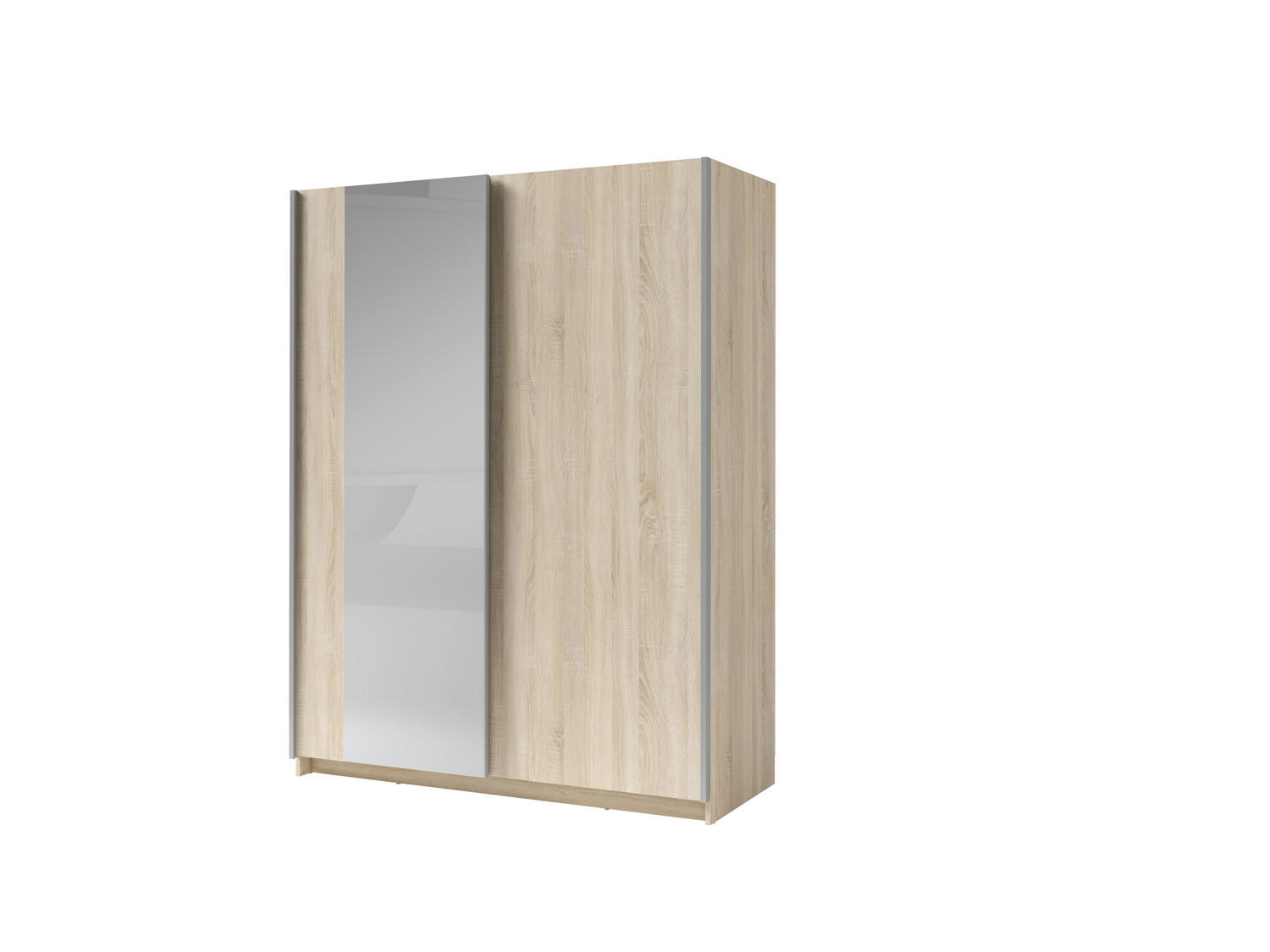 SCHIEBETÜRENSCHRANK GAVERO 11 - 180,6×198,5×62 cm mit Spiegel Sonoma Eiche - Eichefarben, Holz/Holzwerkstoff (180.6/198.5/62cm) - Milaros Markt