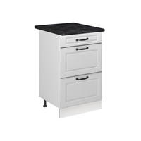 DULAP DE BAZĂ DE BUCĂTĂRIE R-Line, Casă de țară albă/Alb, 50 cm стільниця Антрацит - alb, compozit lemnos (50/81.6/60cm) - Vicco