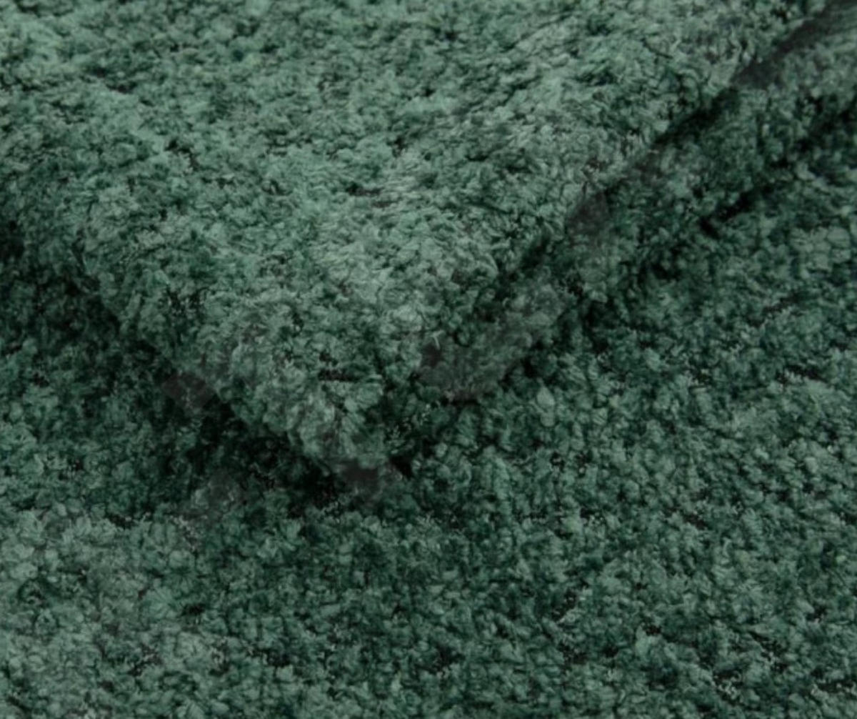 SOFA Molly – Freistehendes halbrundes Designsofa mit zwei eleganten, abnehmbaren RückenKissen, Abriamo Stoff, Größe: 234x101x88 cm, Grün - Grün, Holz/Textil (234/88/101cm) - DomoHome