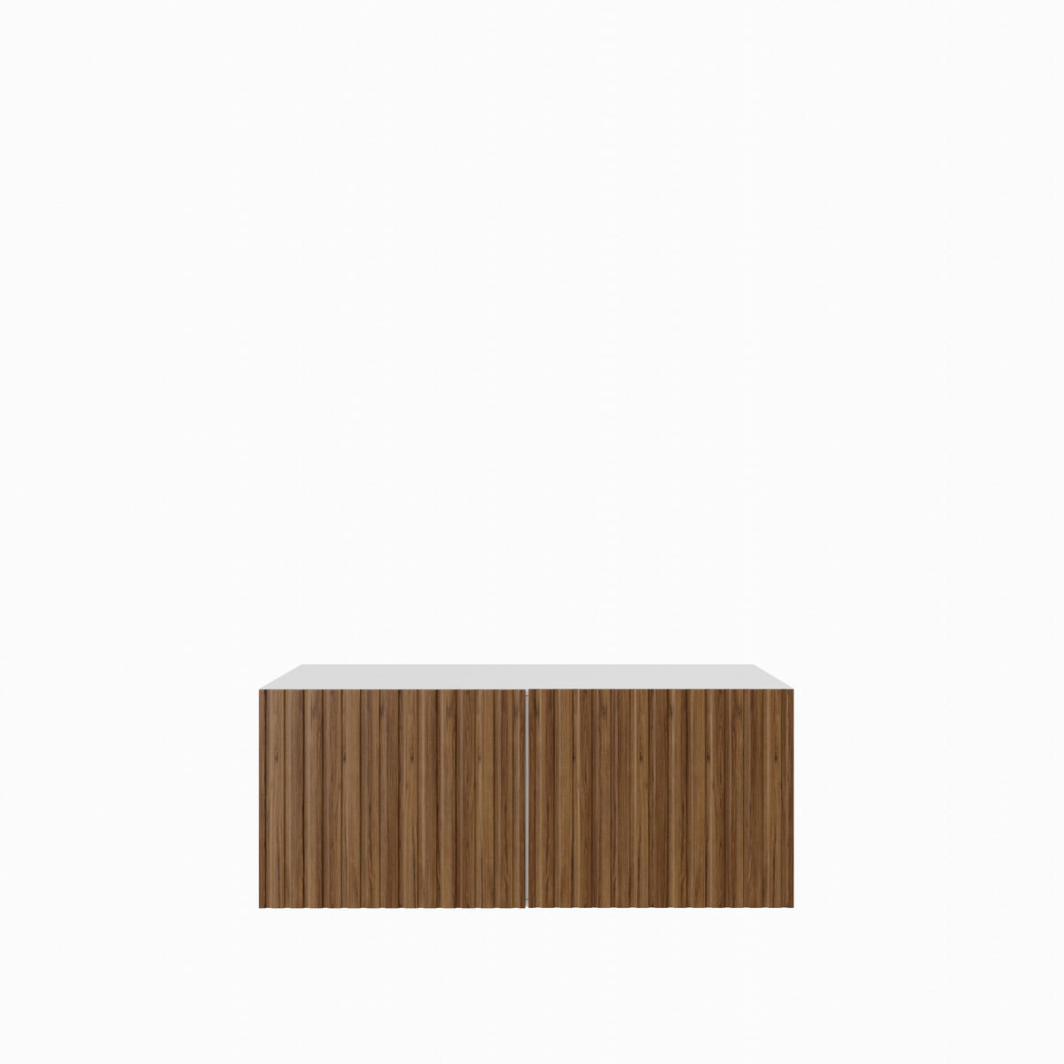 TV-SCHRANK Mio 100 cm, zweitürig, weiß, catania - Weiß/Braun, Kunststoff (100/40/41cm) - Margaret Hadas24