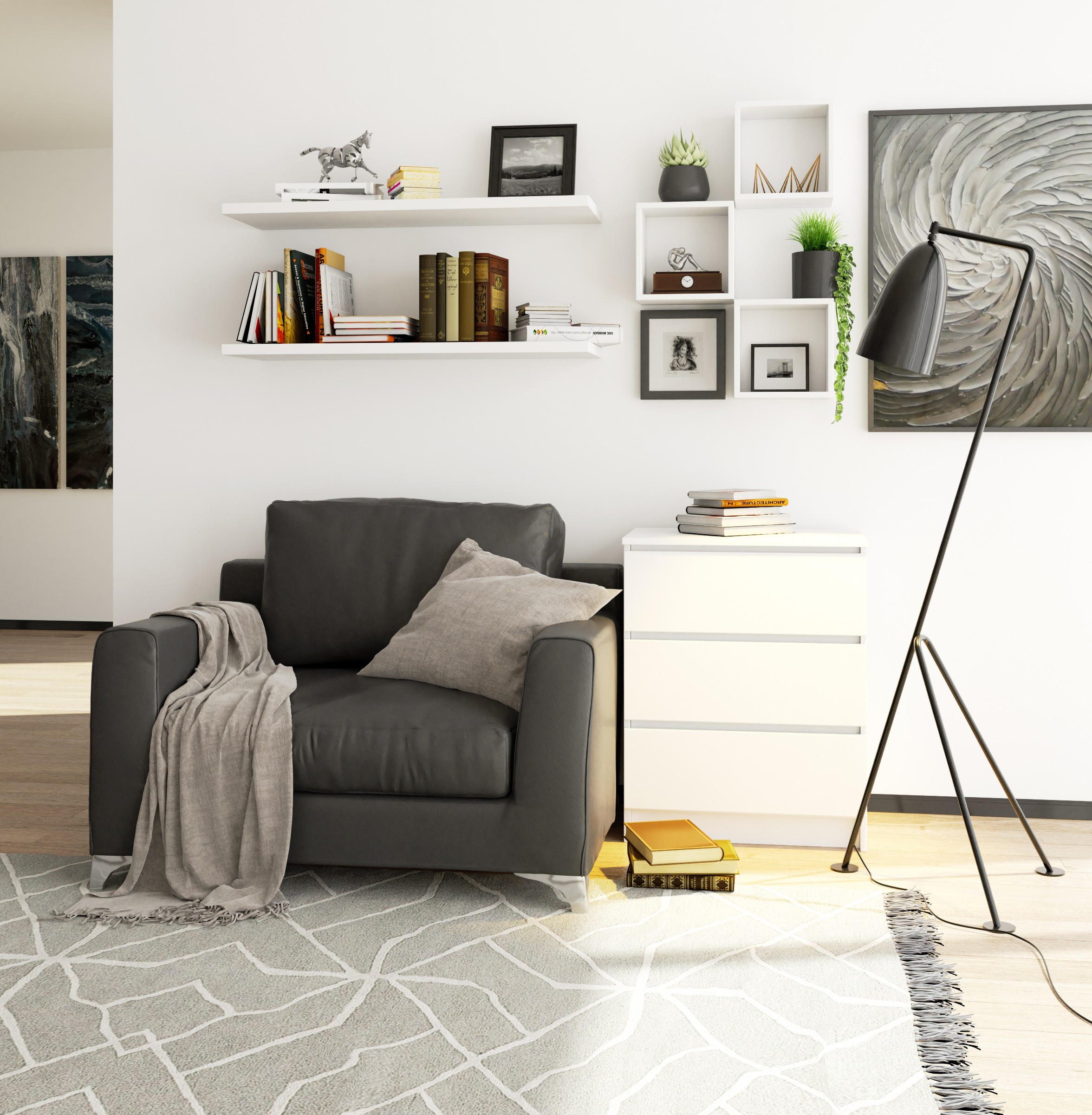 KOMMODE Weiß 60x40x77 cm - Weiß, Holzwerkstoff (60/77/40cm) - Akord